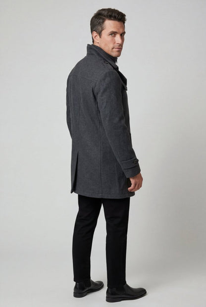 Pax | Men's Slim Fit Tailored Stand Collar Coat