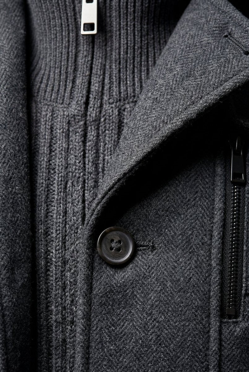 Pax | Men's Slim Fit Tailored Stand Collar Coat