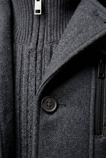 Pax | Men's Slim Fit Tailored Stand Collar Coat