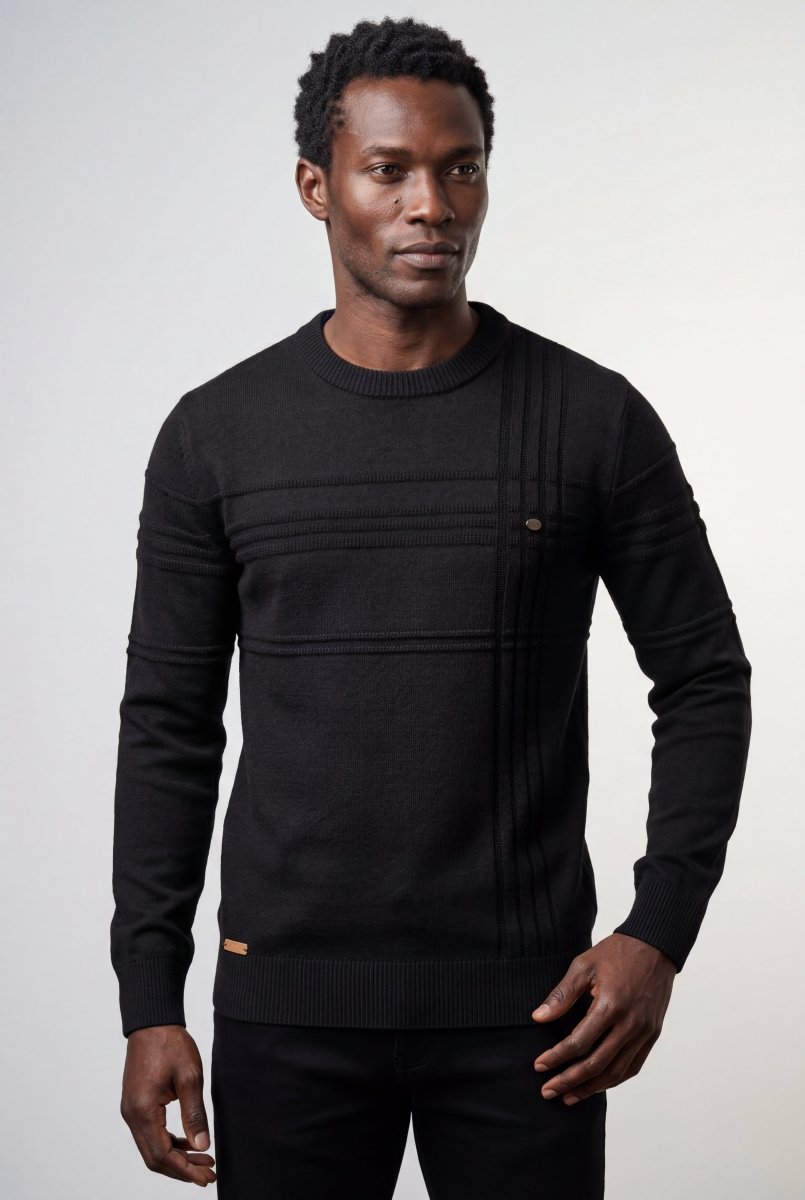 Jax | Men's Structured Textured Crewneck Sweater