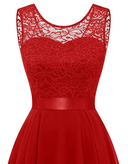 Hilova | Asymmetrical High Low Sleeveless Flowing Evening Dress