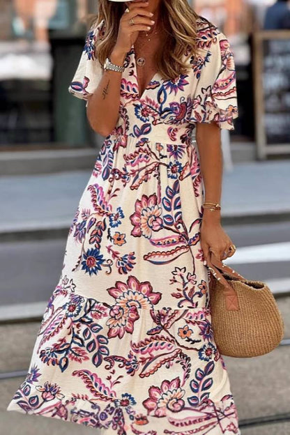 Joan | Floral Print Puff Sleeve Maxi Dress