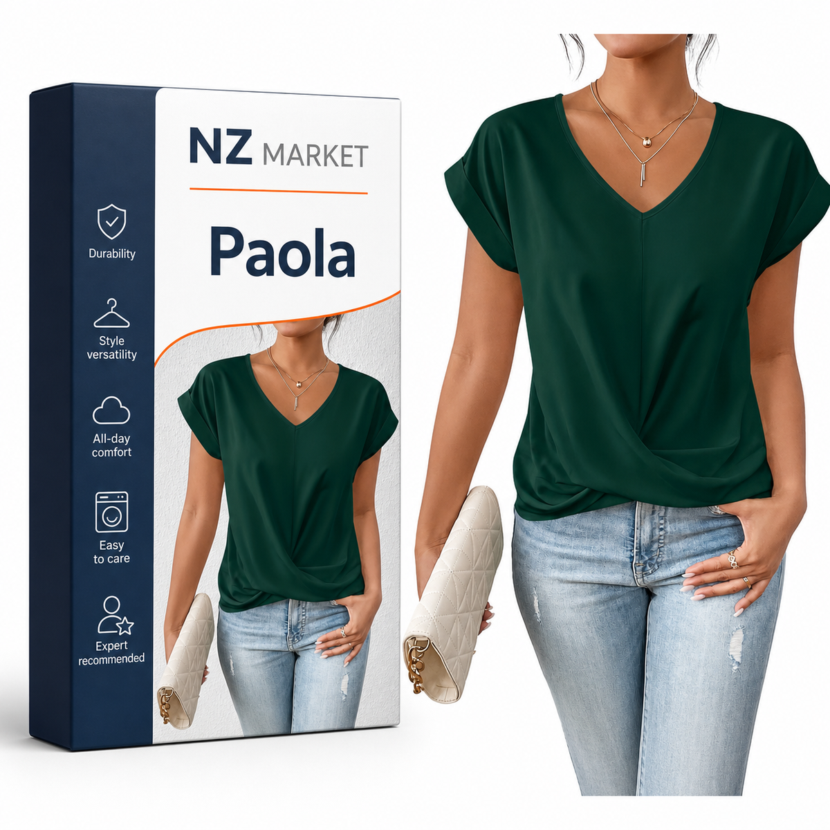 Paola - Elegant Short Sleeve T-Shirt