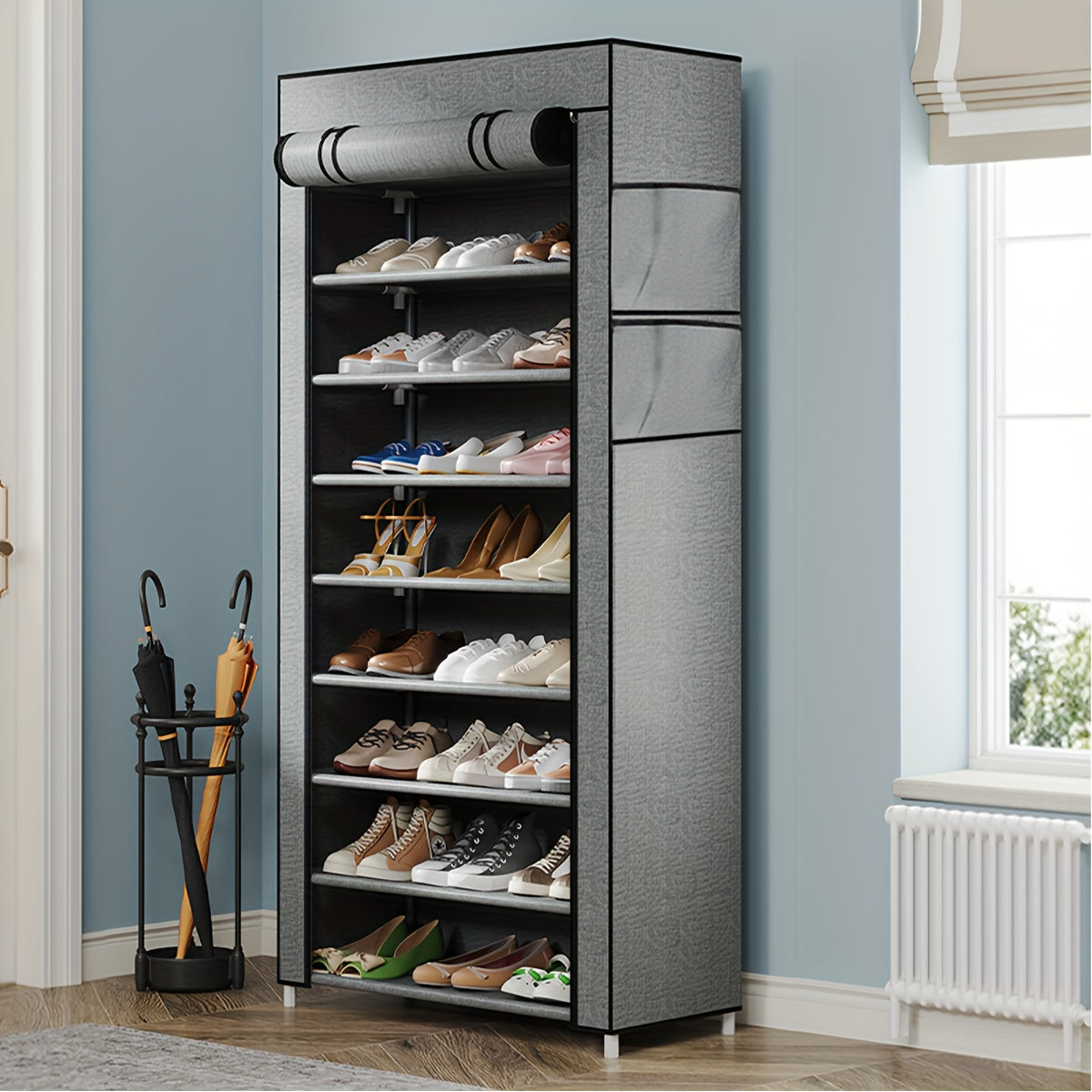 Nzmarket Multi-Tier Shoe Rack with Dust Cover – Space-Saving Storage