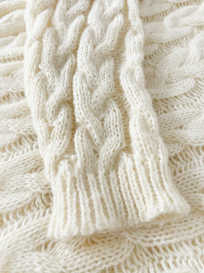Camille - Pull Élégant Torsadé Grosse Maille