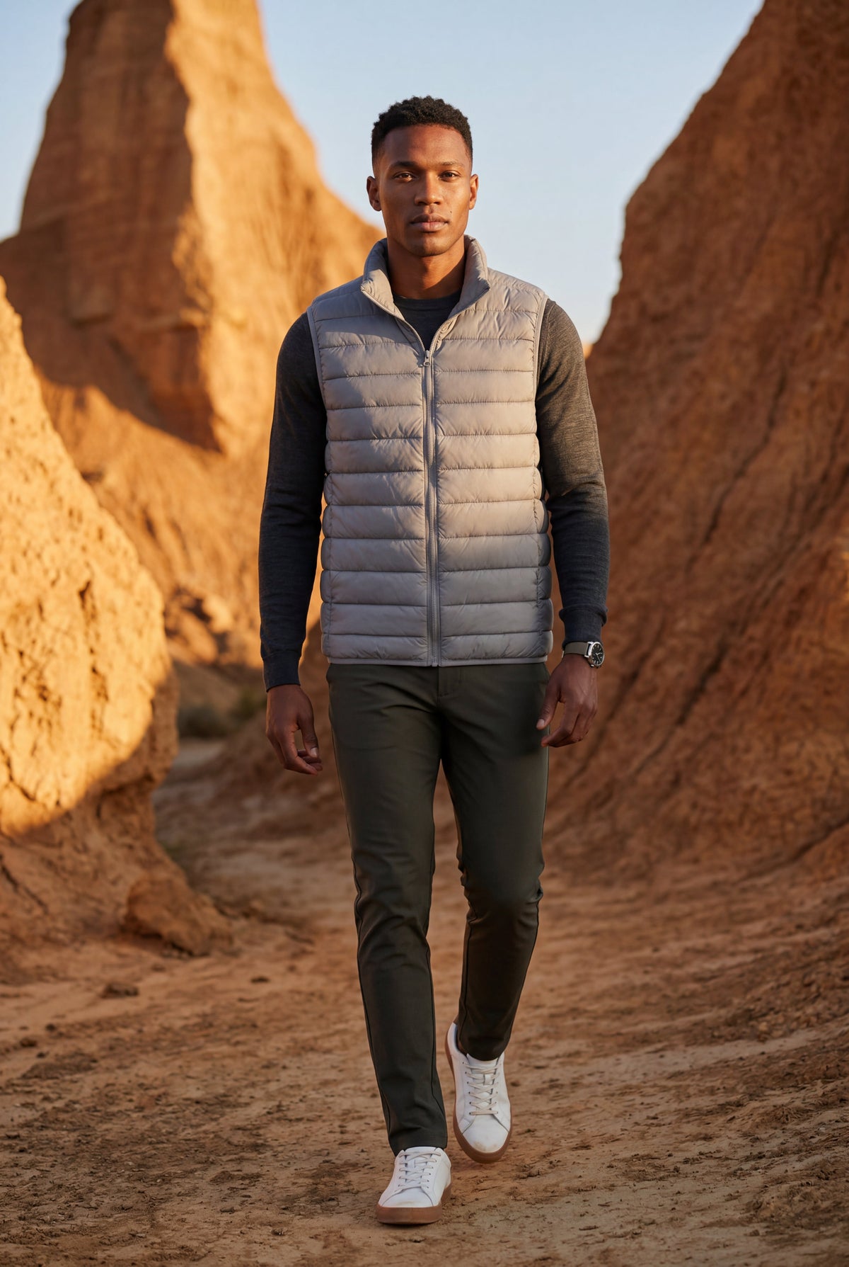 Beau | Men's Lightweight High Collar Puffer Vest