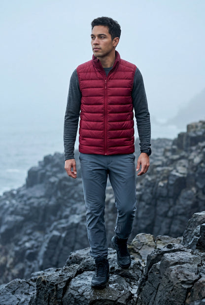 Beau | Men's Lightweight High Collar Puffer Vest