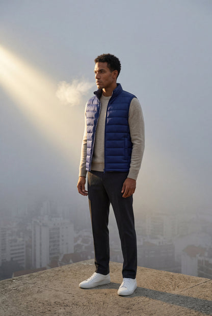 Beau | Men's Lightweight High Collar Puffer Vest