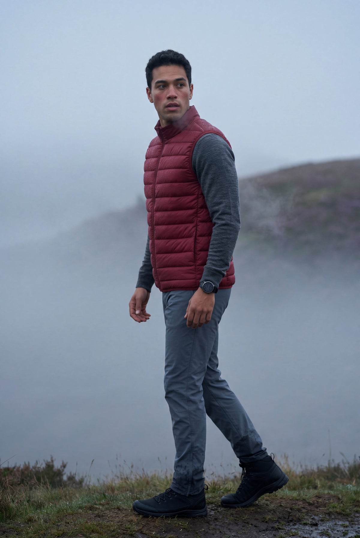 Beau | Men's Lightweight High Collar Puffer Vest
