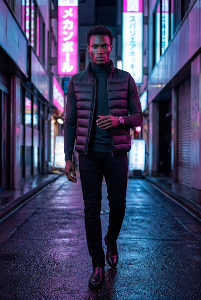 Beau | Men's Lightweight High Collar Puffer Vest