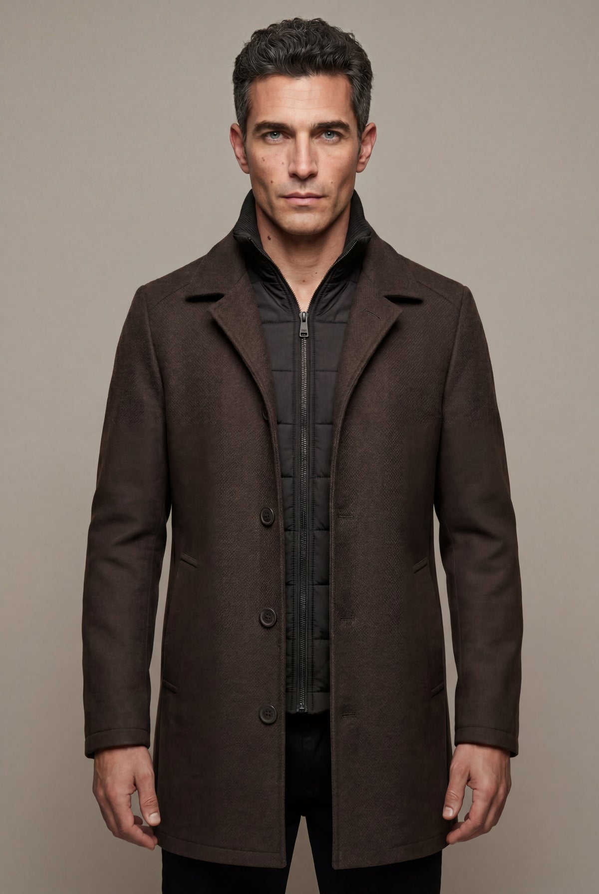 Soren | Men's Tailored Wool-Blend Notched Lapel Coat