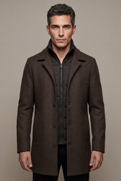Soren | Men's Tailored Wool-Blend Notched Lapel Coat