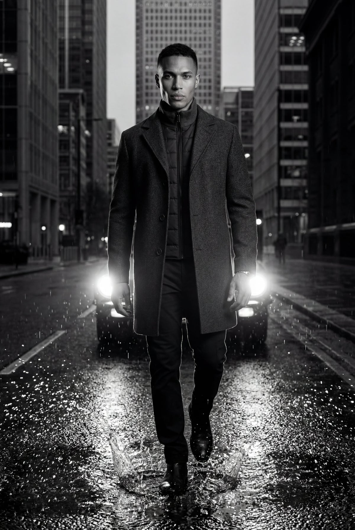 Soren | Men's Tailored Wool-Blend Notched Lapel Coat