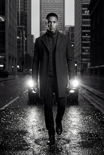 Soren | Men's Tailored Wool-Blend Notched Lapel Coat