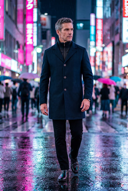 Soren | Men's Tailored Wool-Blend Notched Lapel Coat