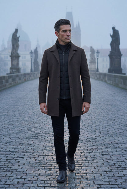 Soren | Men's Tailored Wool-Blend Notched Lapel Coat