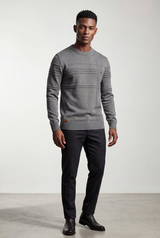 Jax | Men's Structured Textured Crewneck Sweater