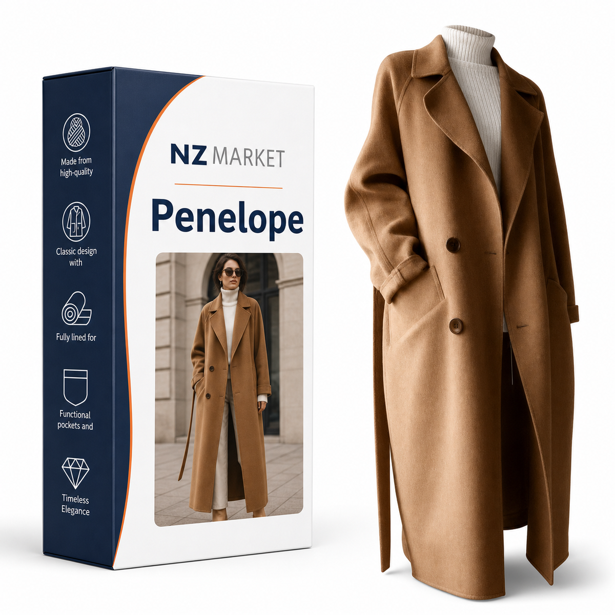 Penelope - Longline Wool Coat