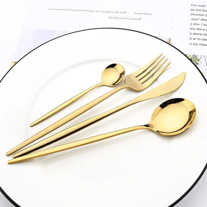Nzmarket Premium Stainless Steel Dinnerware Set – Steak Knife, Fork, Spoons & Flatware