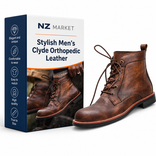 Stylish Men's Clyde Orthopedic Leather Boots for Ultimate Comfort