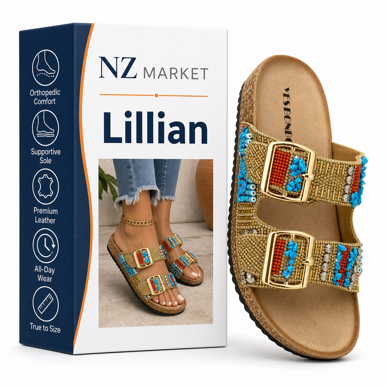 Lillian - Elegant Retro Sandals for a Timeless Style