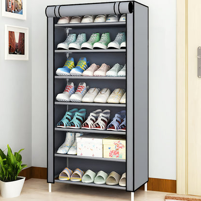 Nzmarket Multi-Tier Shoe Rack with Dust Cover – Space-Saving Storage