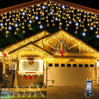 Nzmarket Outdoor LED Icicle Cascade Fairy Lights – 43 Size Options, Warm & Cool White