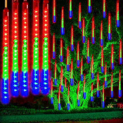 Nzmarket LED Meteor Falling Rain Garden Lights – 8-Tube Outdoor Set