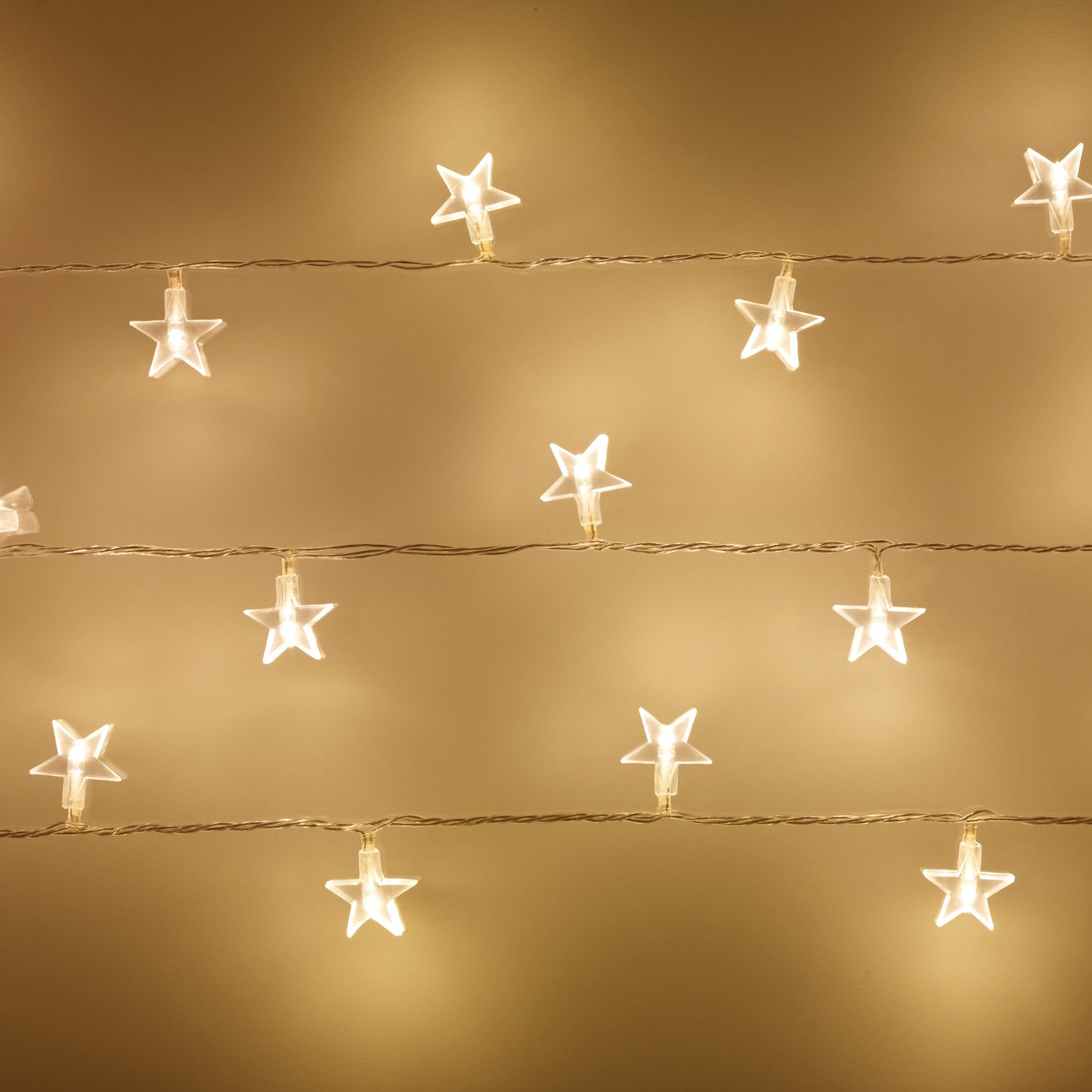 Nzmarket LED Star Indoor Fairy Lights – Warm White, Clear Wire
