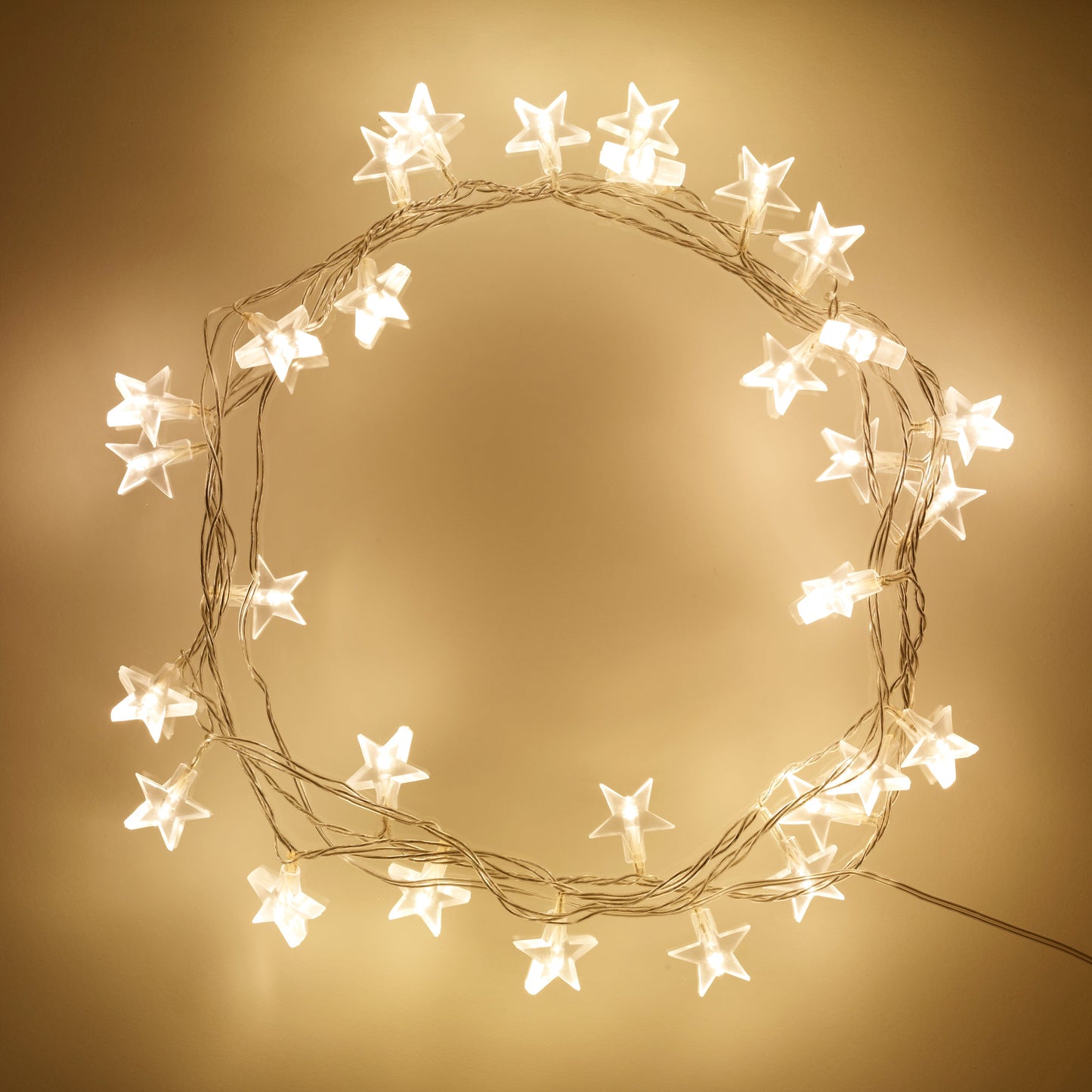 Nzmarket LED Star Indoor Fairy Lights – Warm White, Clear Wire
