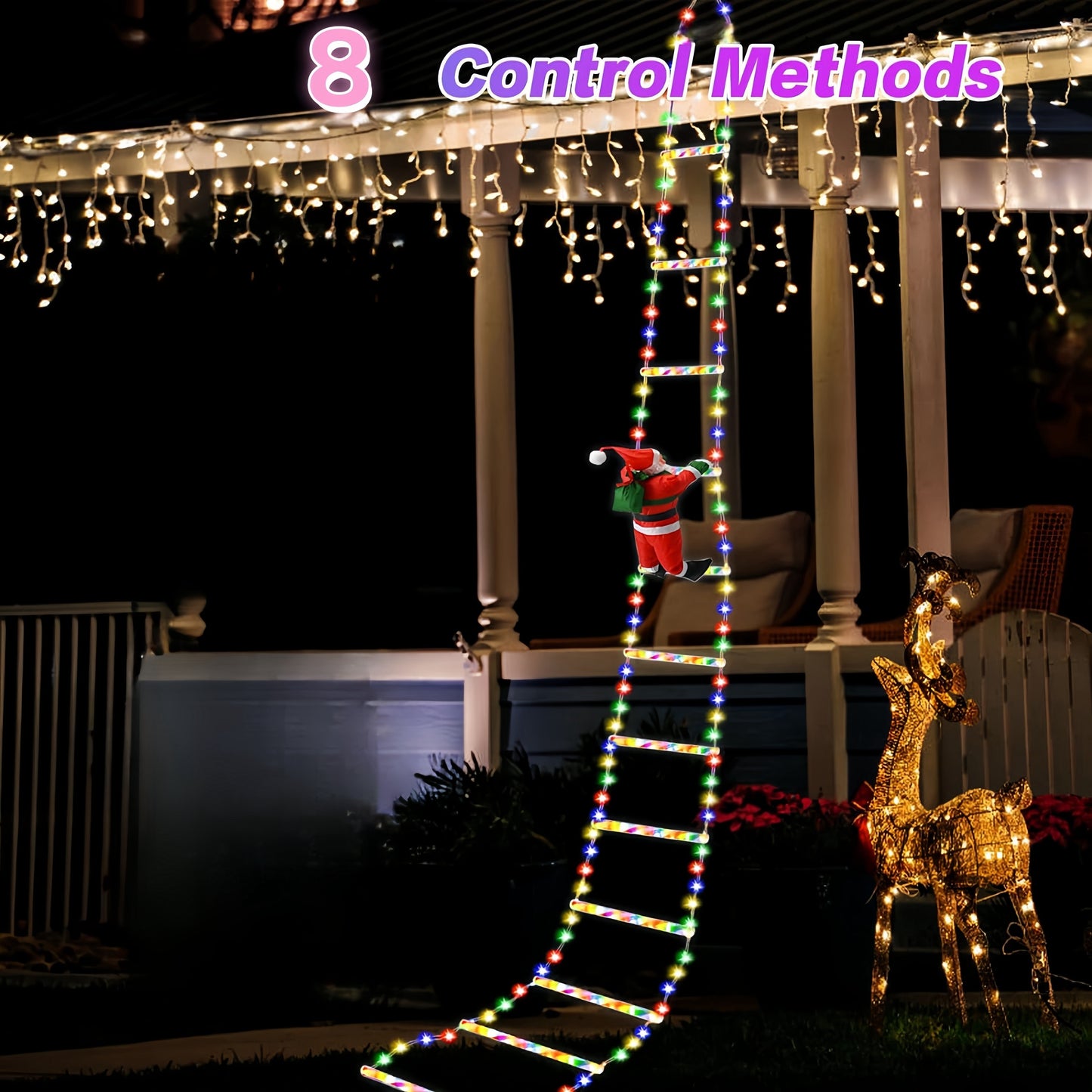 Nzmarket Climbing Santa LED Christmas Rope Light – 300cm Outdoor Display