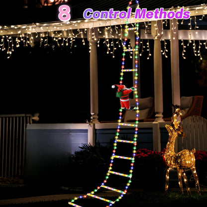 Nzmarket Climbing Santa LED Christmas Rope Light – 300cm Outdoor Display
