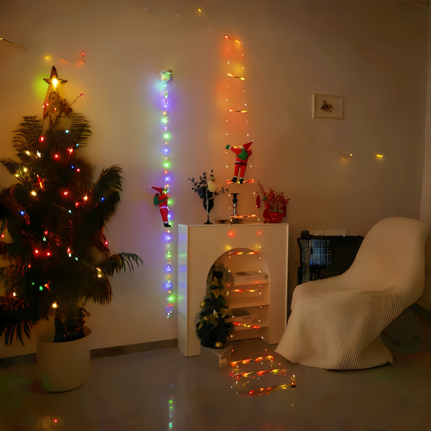 Nzmarket Climbing Santa LED Christmas Rope Light – 300cm Outdoor Display