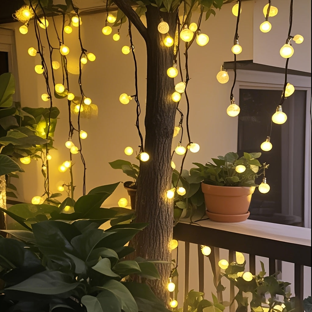 Nzmarket Solar LED Globe String Lights – 8 Modes, IPX4 Outdoor