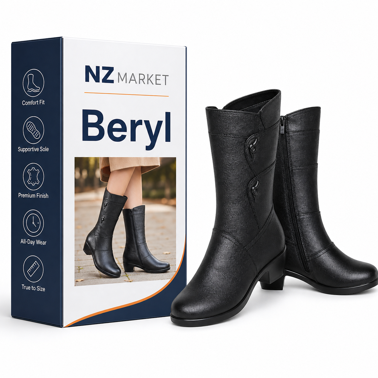 Beryl - Trendy Mid Boots for Every Occasion
