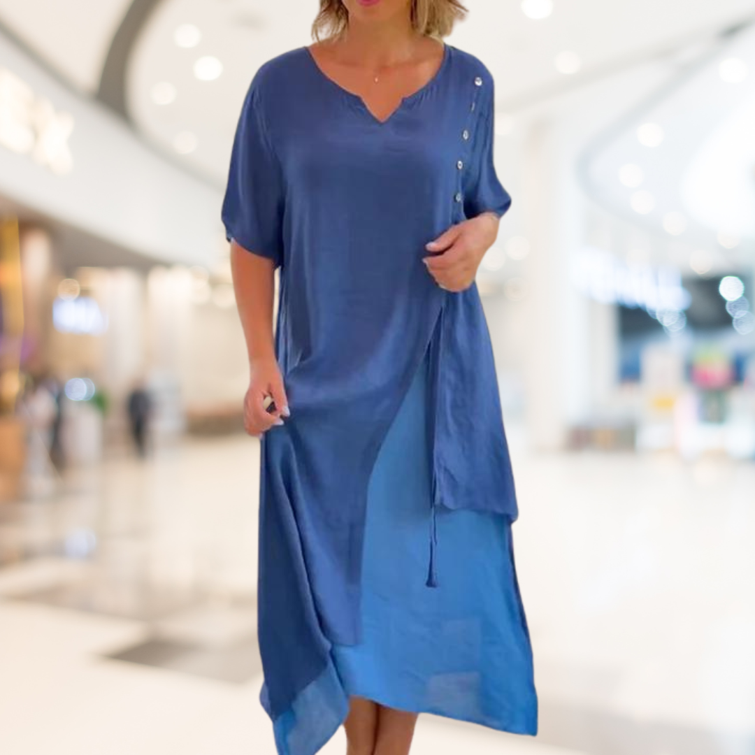 Emma - Vintage V-Neck Dress