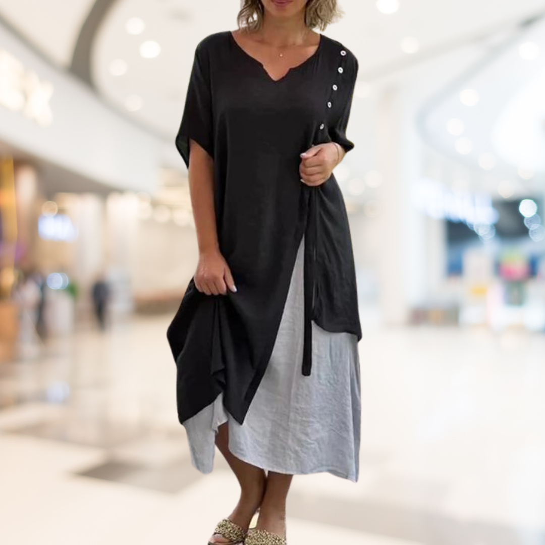 Emma - Vintage V-Neck Dress