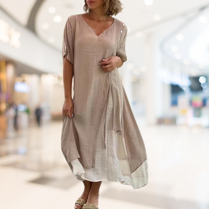 Emma - Vintage V-Neck Dress