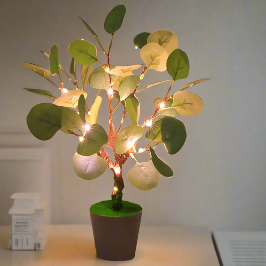 Nzmarket LED Faux Leaf Christmas Table Lamp – Warm Botanical Festive Display