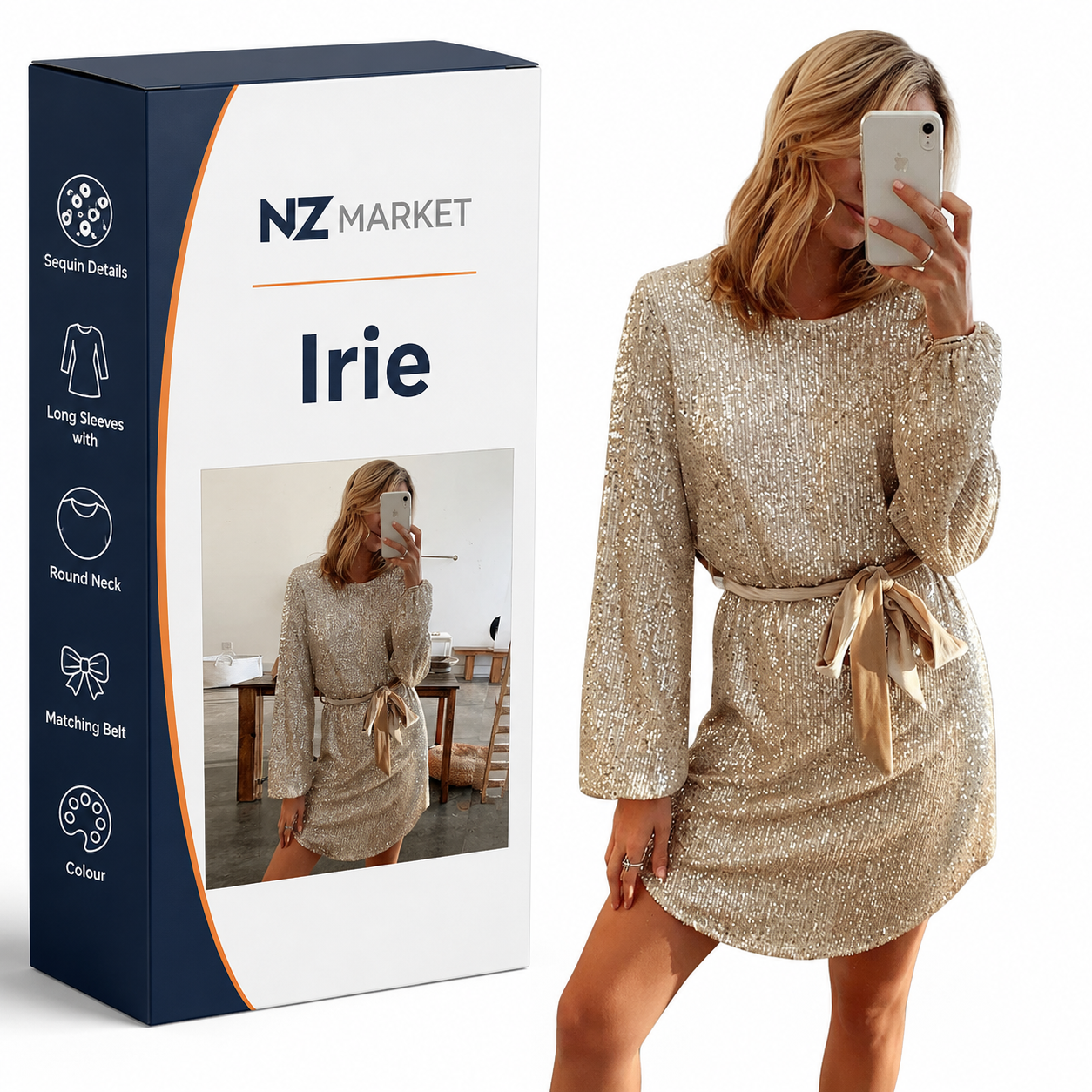 Irie - Glittering Sequin Mini Dress