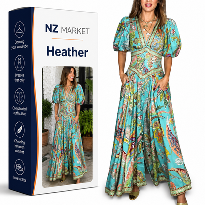 Heather | Airy maxi dress with puff sleeves