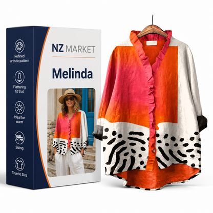 Melinda | Elegant Linen Summer Blouse