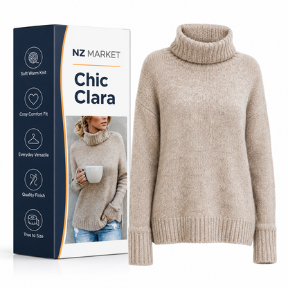 Chic Clara - Turtleneck Sweater for Effortless Style