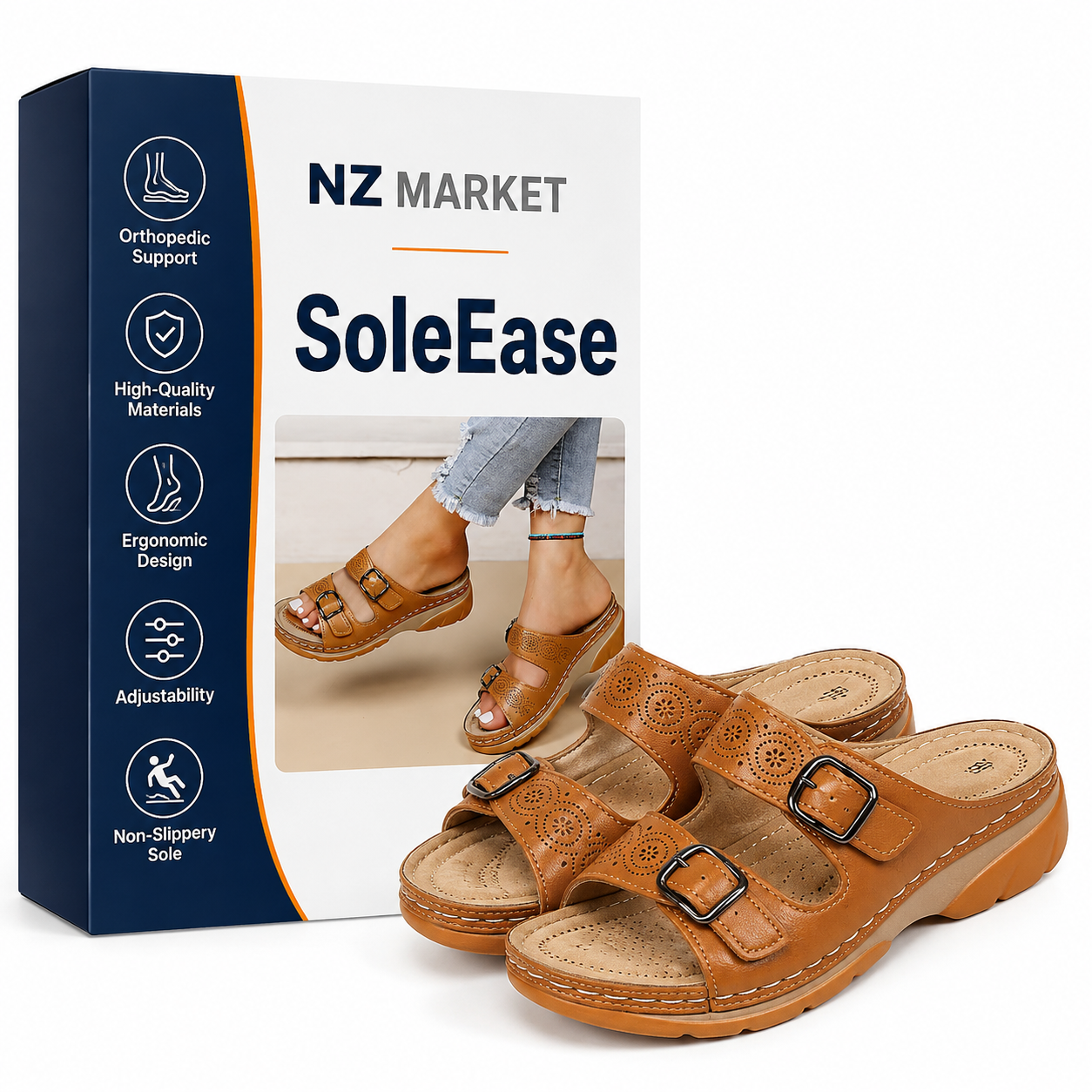 SoleEase - Leather Orthopedic Sandals