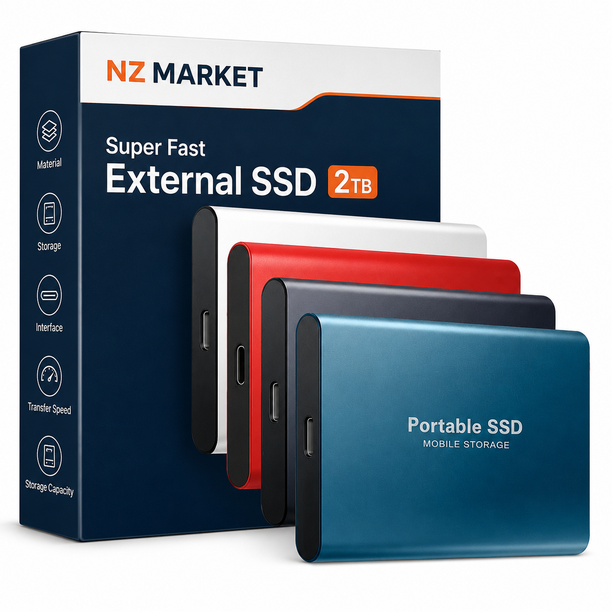 Super Fast External SSD 2TB - Mini SSD High-Speed Storage For Laptop And Pc