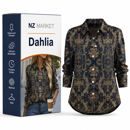 Dahlia - Elegant Blouse in Enchanting Autumn Colours for Women