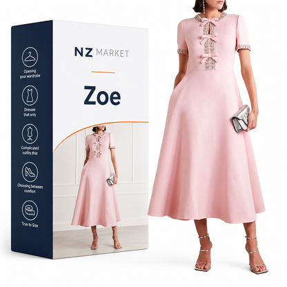 Zoe | Bow with Crystal Embellished Midi Dress