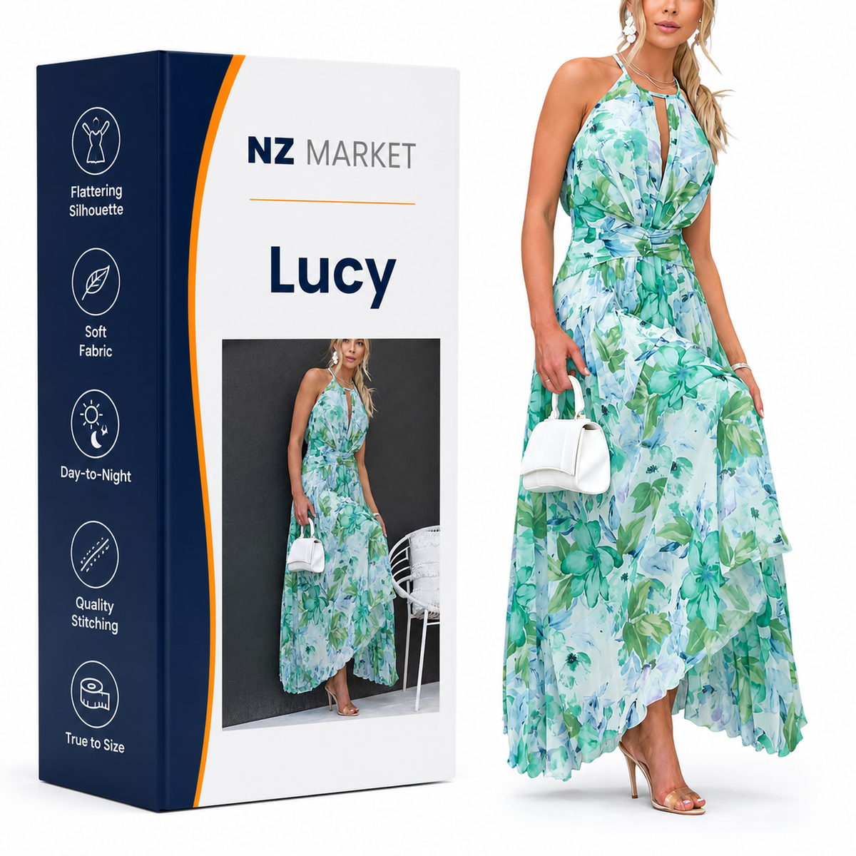 Lucy - Floral Knee-Length Dress