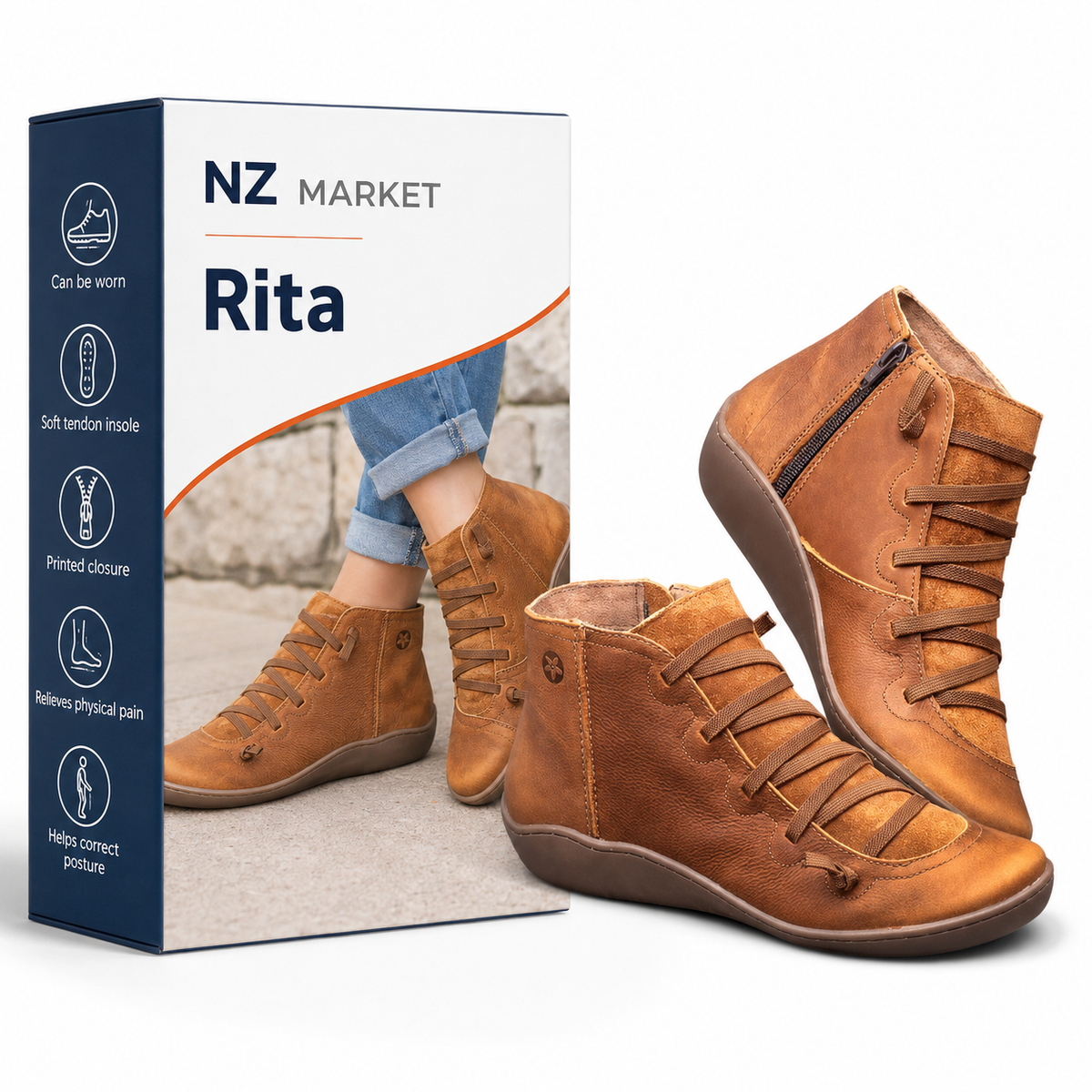 Rita - Comfort Leather Orthopedic Shoes