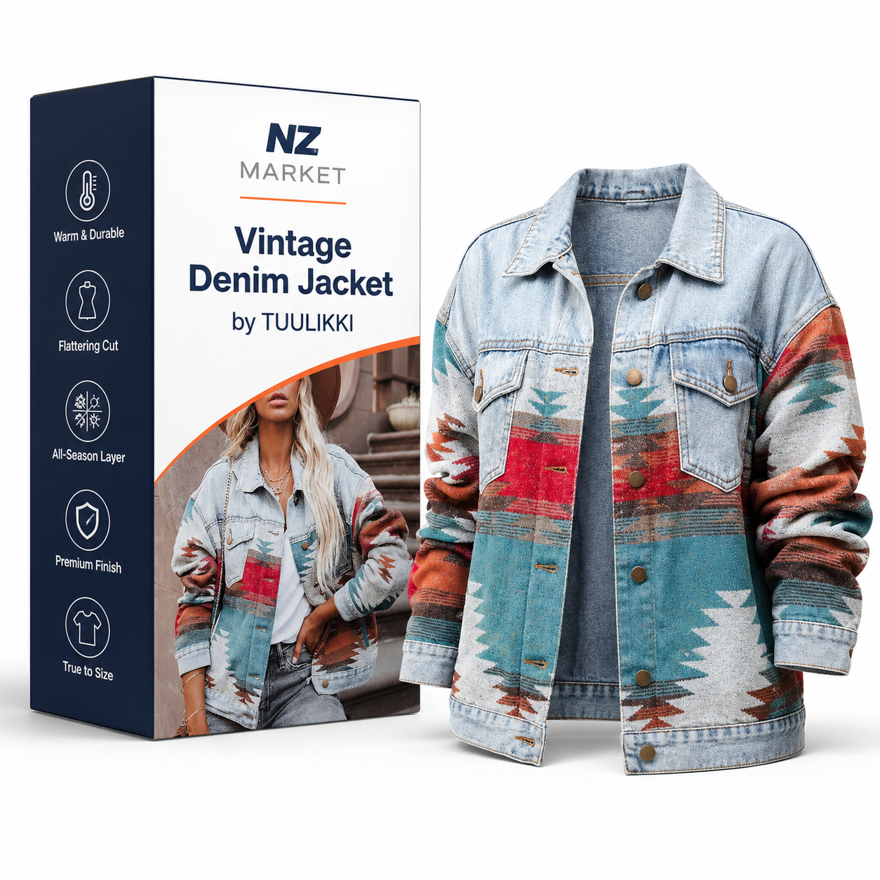 Vintage Denim Jacket by TUULIKKI - Timeless Style for Every Occasion